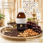 Frissen őrölt kávé, szőlőmag-, mandula- és sárgabarackmag-olaj mediterrán wellness hangulatban
