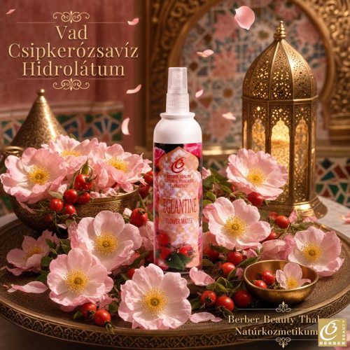 Vadcsipkerózsavíz természetes vadcsipkerózsa virágokkal - Berber Beauty